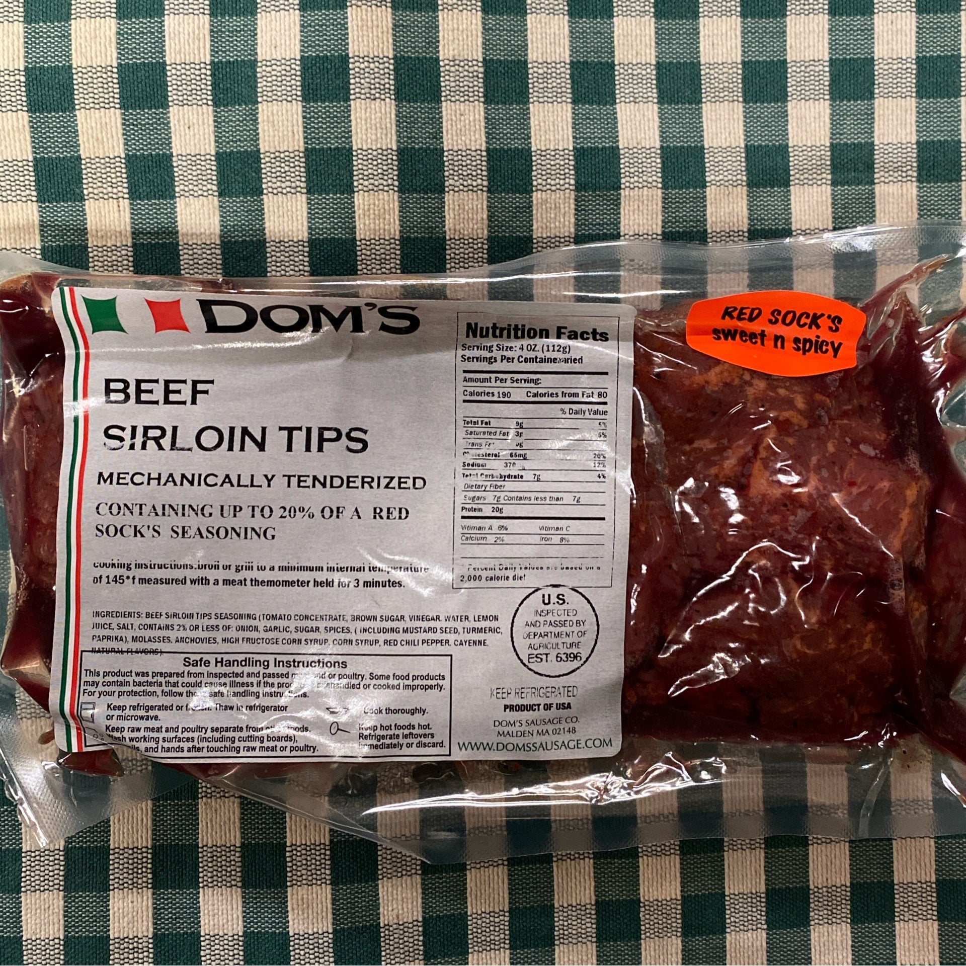 Dom's Red Sox's Sweet N' Spicy Steak Tips | Whittier Farms